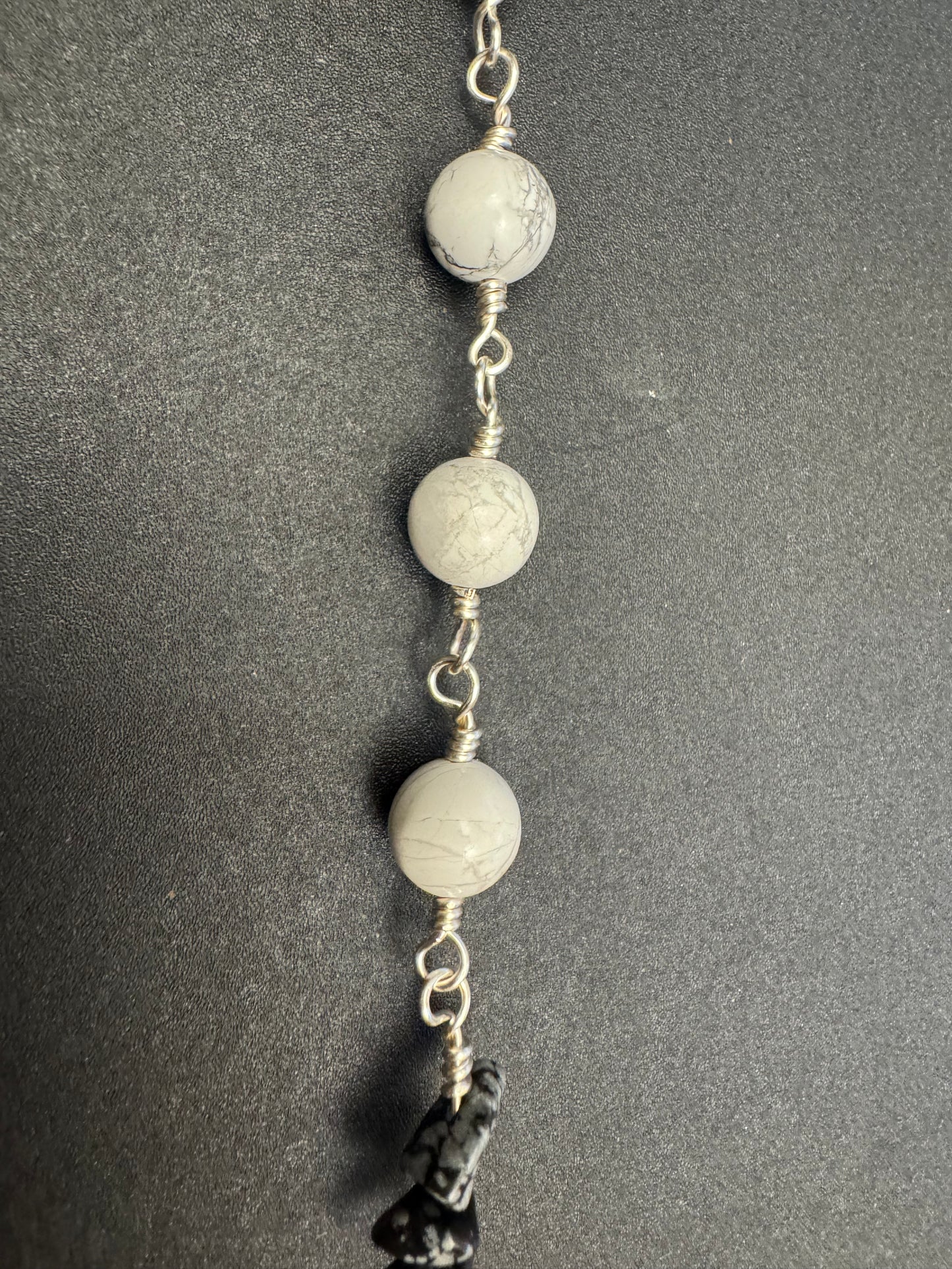 Closeup of Divine mercy stone bead single decade rosary