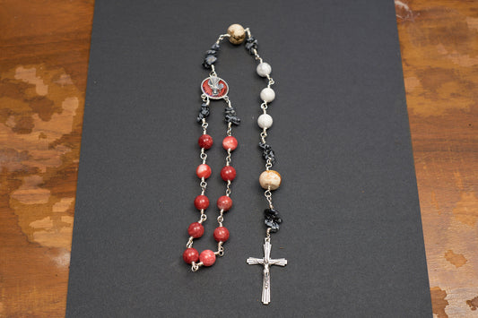 Divine mercy stone bead single decade rosary