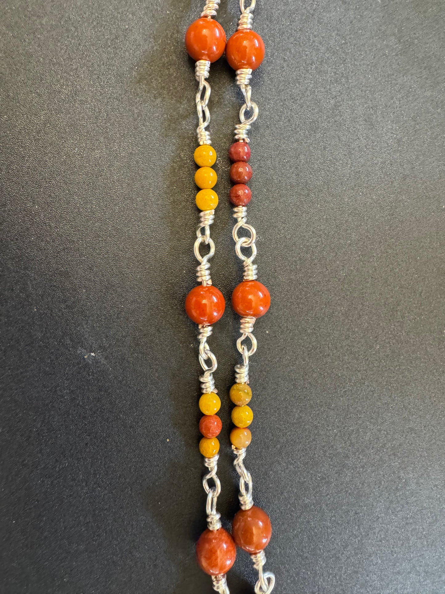 Red Jasper and Mookaite Rosary