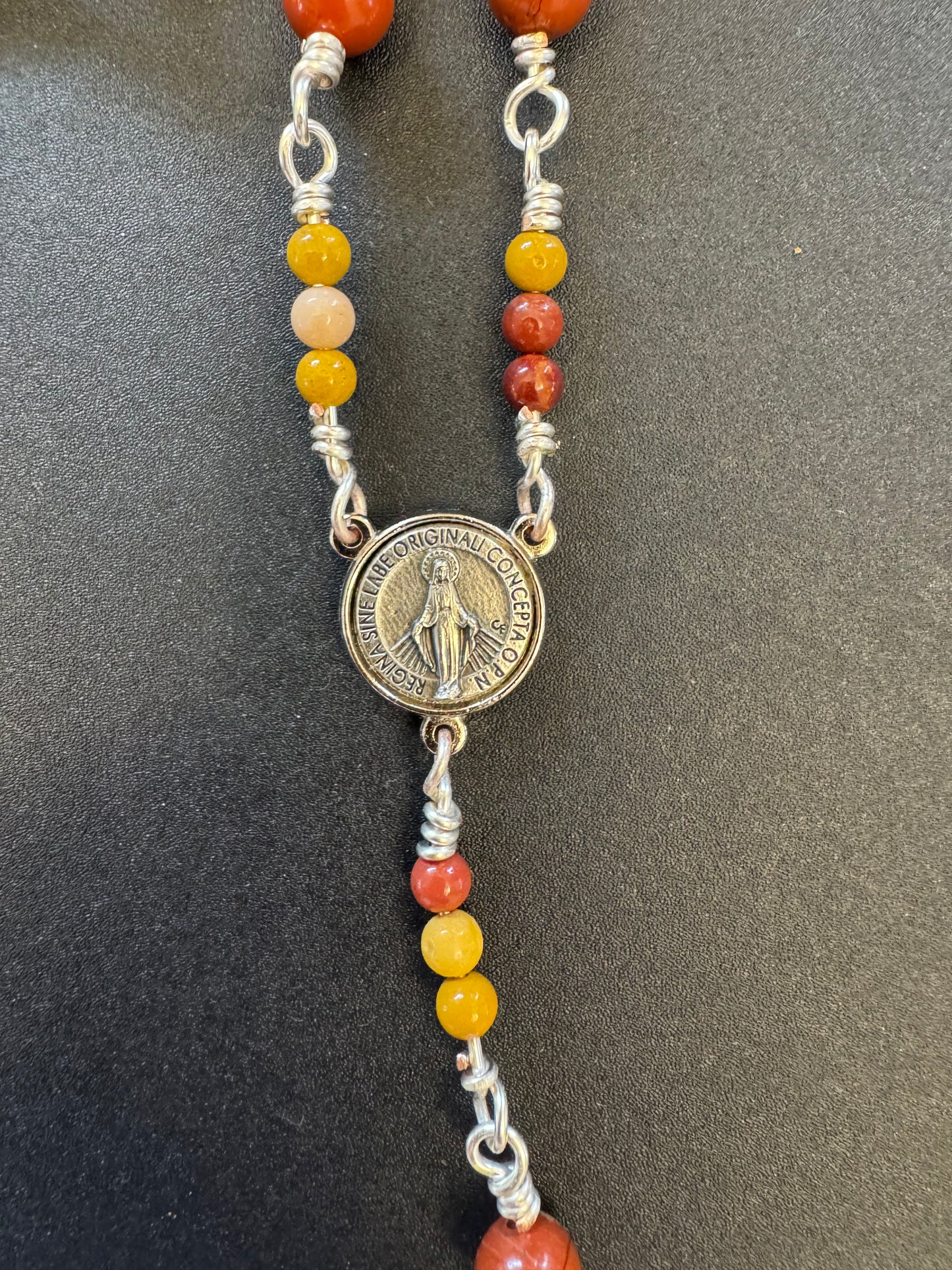 Red Jasper and Mookaite Rosary