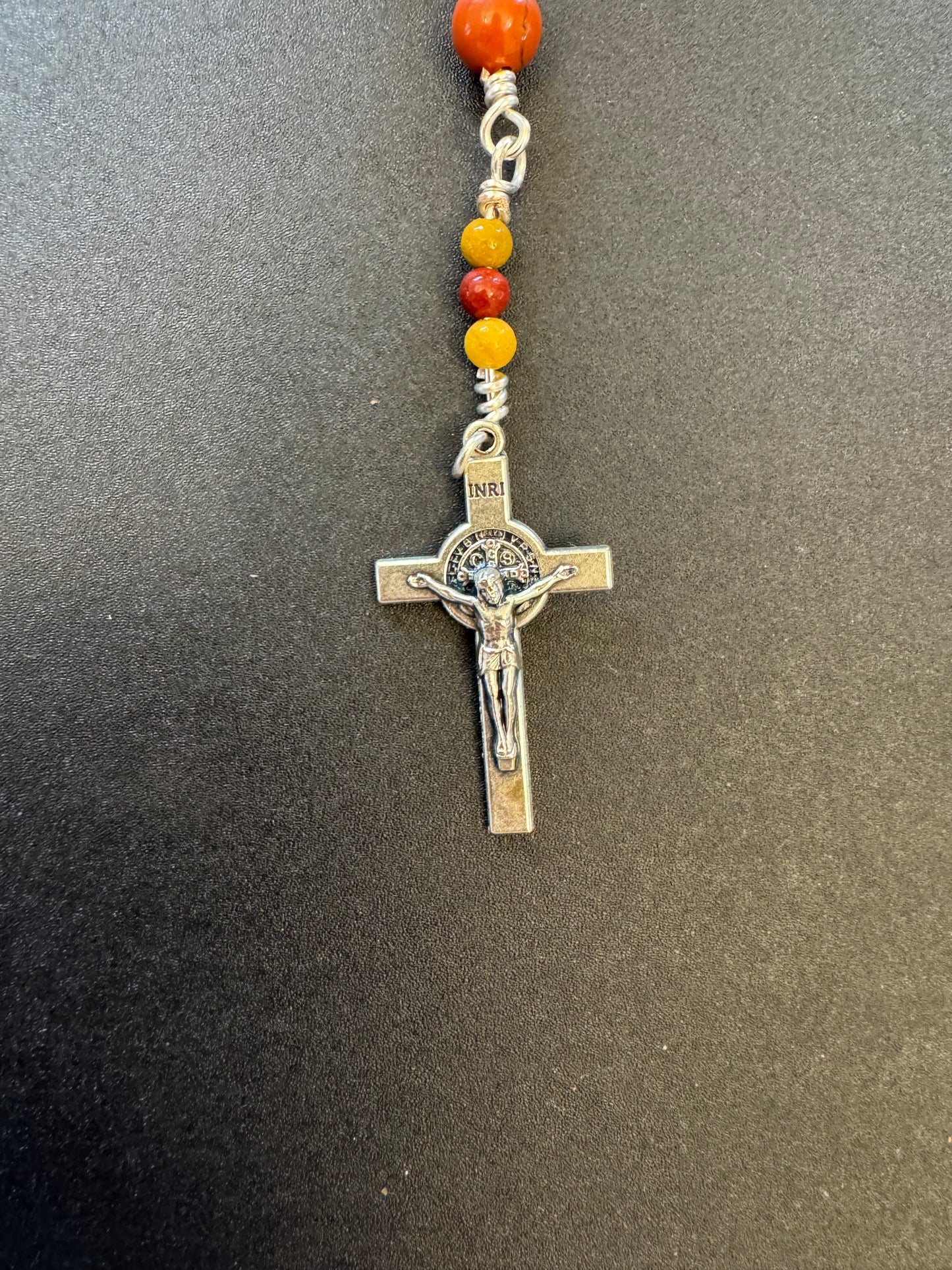 Red Jasper and Mookaite Rosary