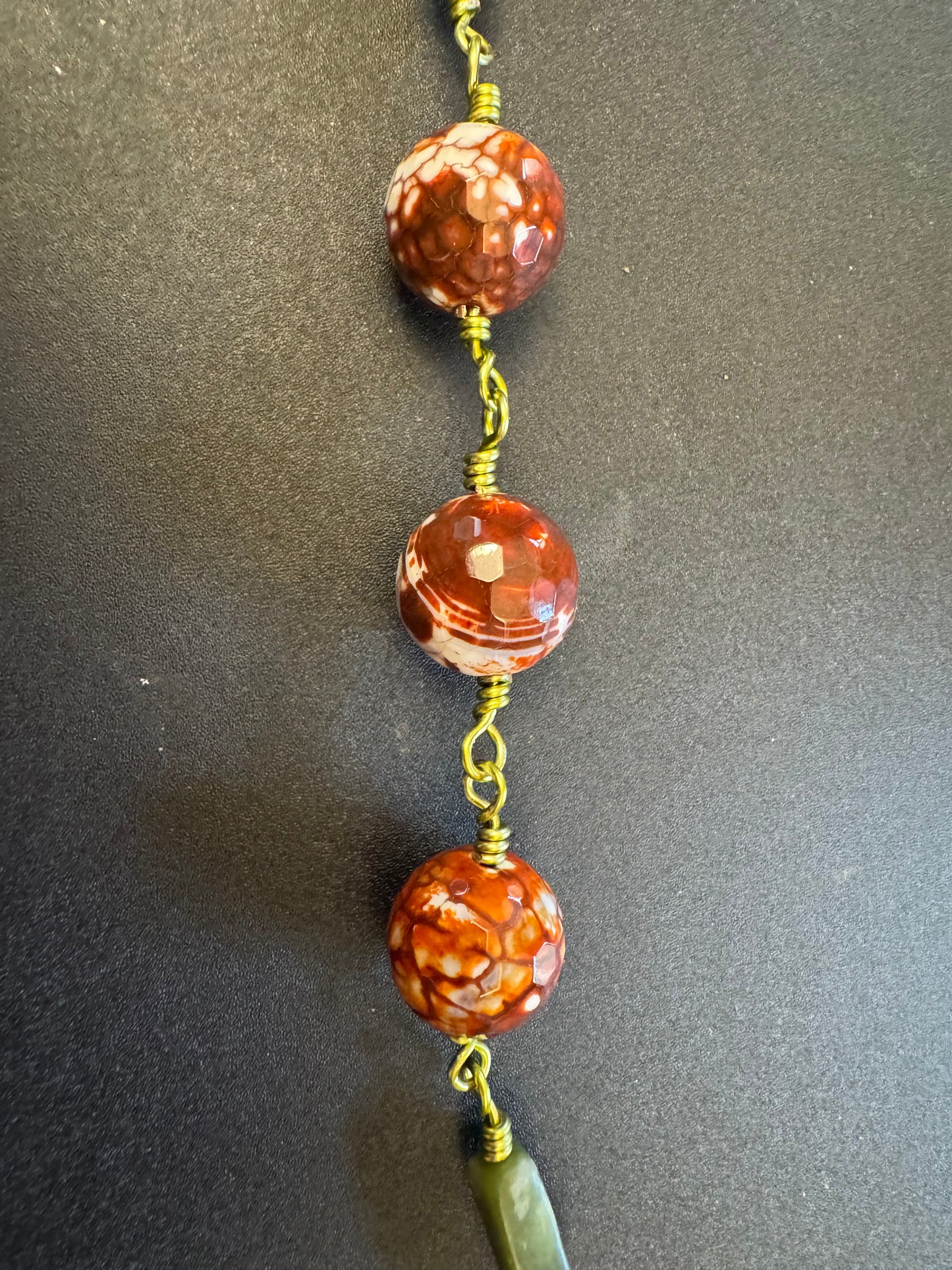 Giant Brown Agate St. Michael Single Decade Rosary