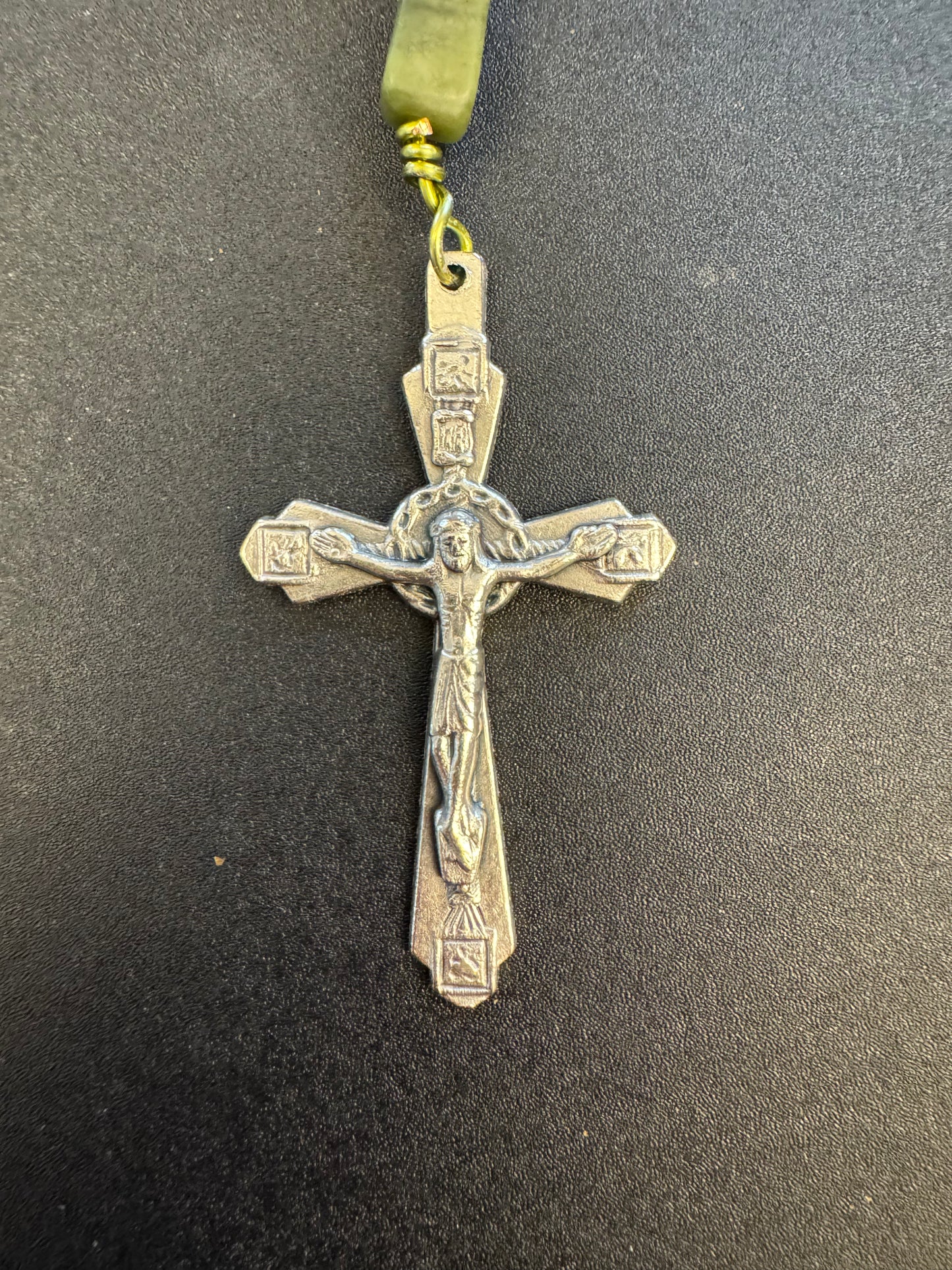 Giant Brown Agate St. Michael Single Decade Rosary