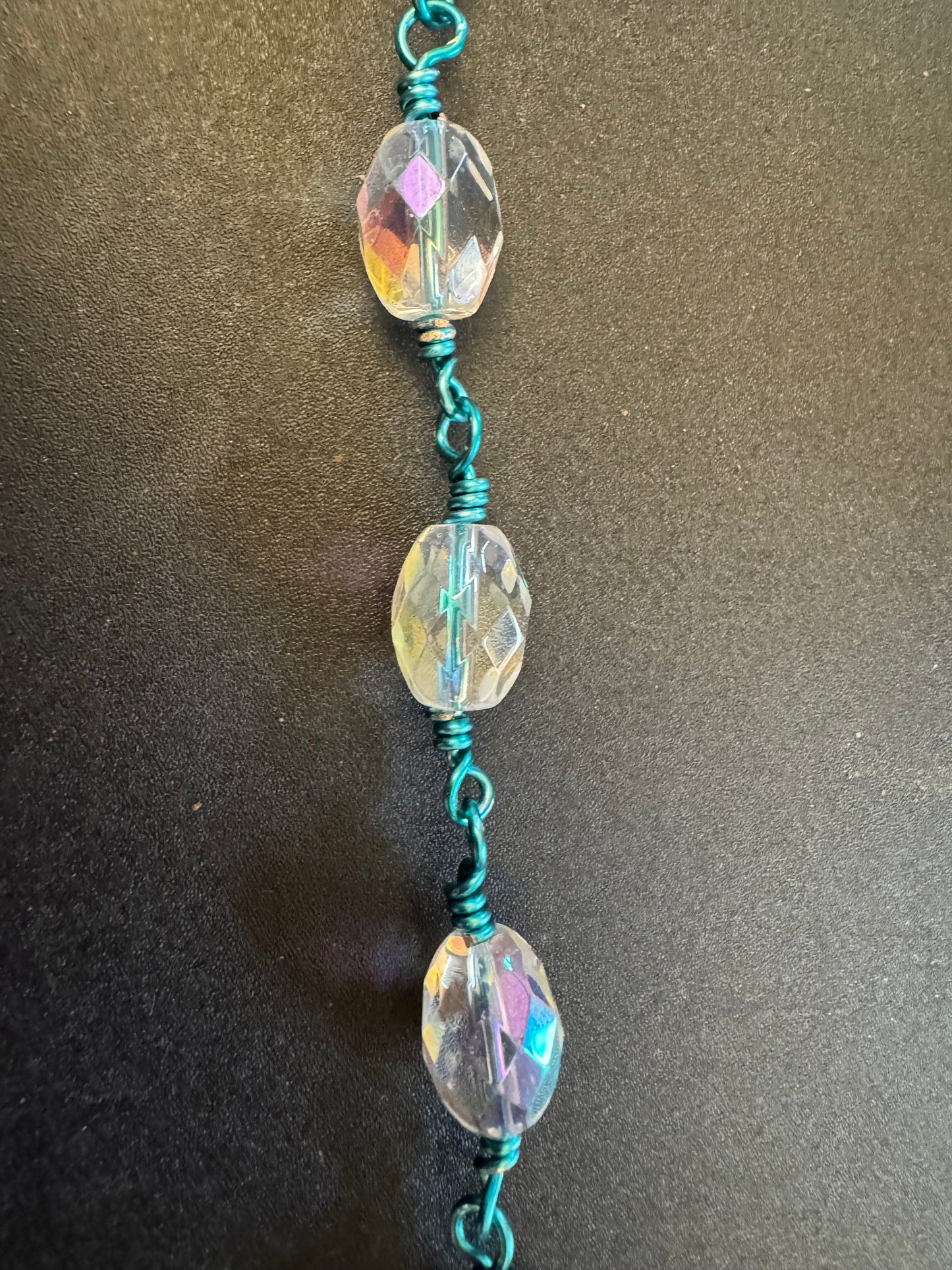 St. Martha Mary Czech Glass Bead Pocket Rosary