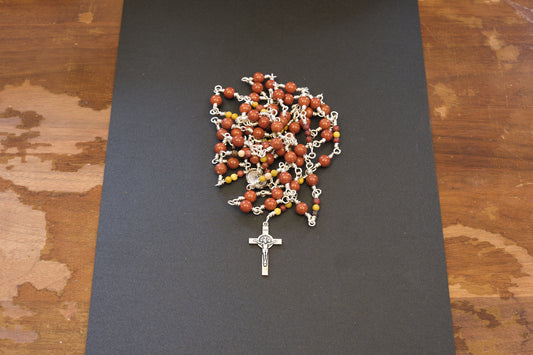 Red Jasper and Mookaite Rosary