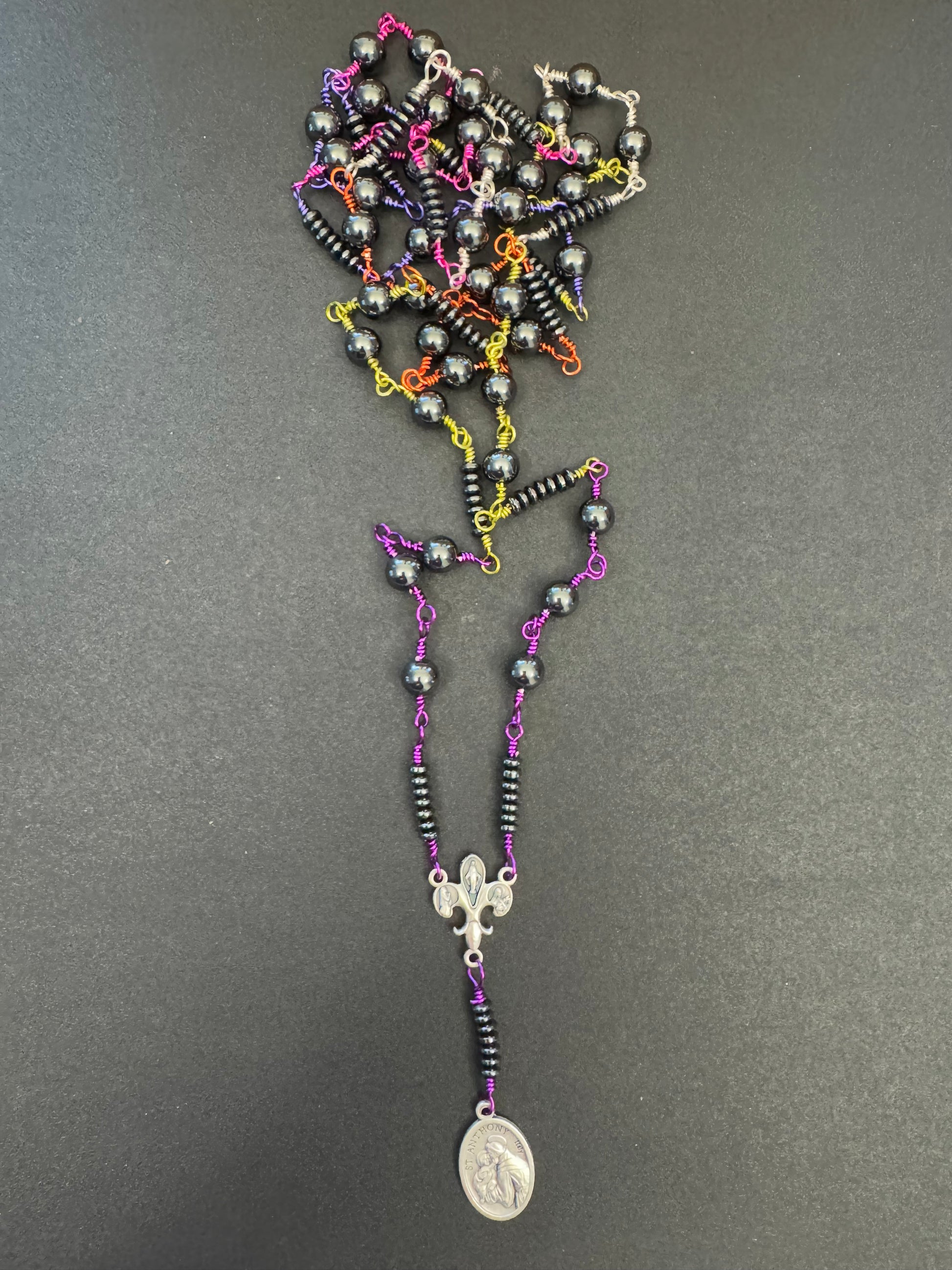 top down view of St. Anthony chaplet