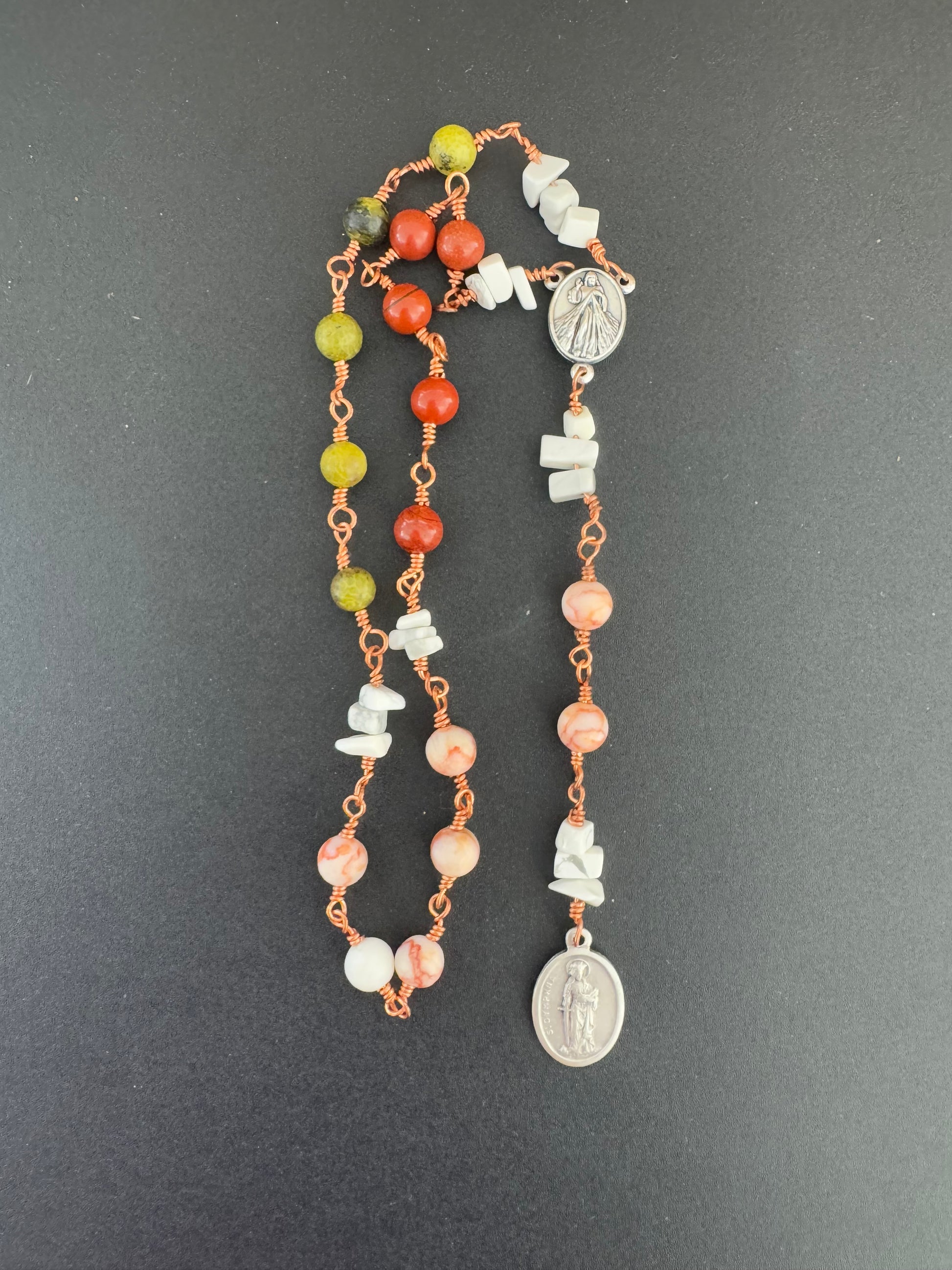 Top down view of St. Dymphna Chaplet